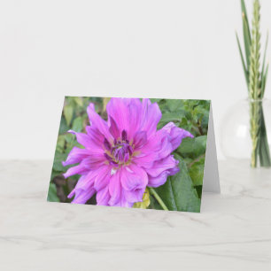 Note card with purple dahlia