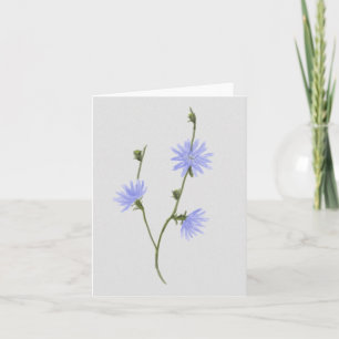 Note Card with Watercolor Cornflower Painting