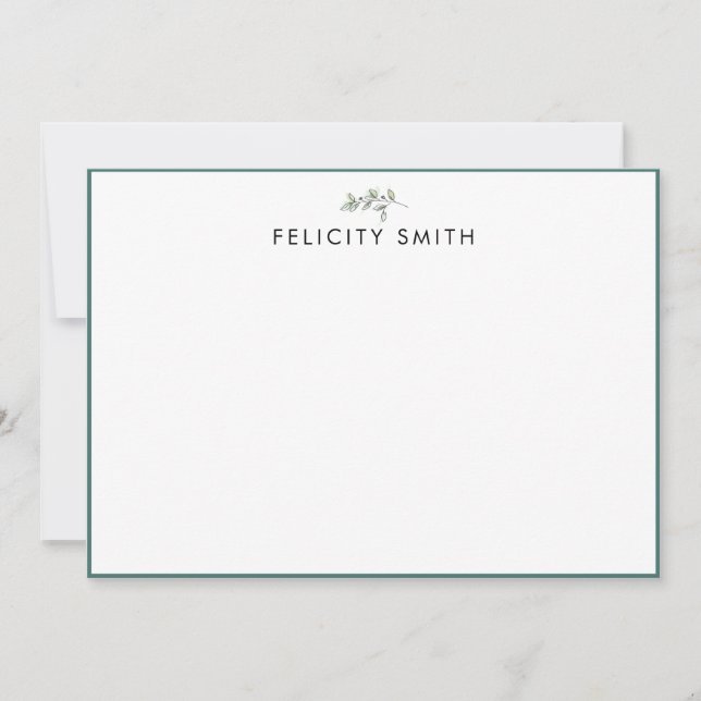 Note Cards Elegant Flat Modern Botanical Rustic (Front)