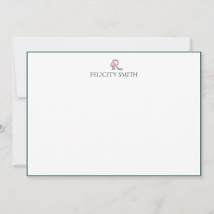 Note Cards Elegant Flat Modern Makeup Girls Green