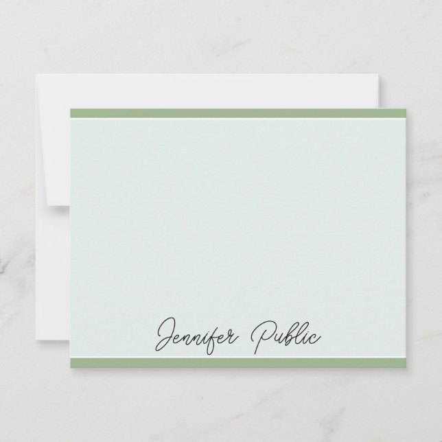 Note Cards Modern Elegant Script Name Template  (Front)