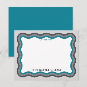 Note Cards Personal Stationery Aqua for Men