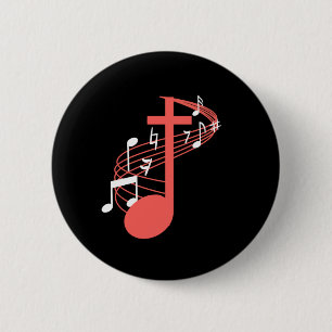 Note Cross Clef Church Choir Choral Music Chorus G 6 Cm Round Badge