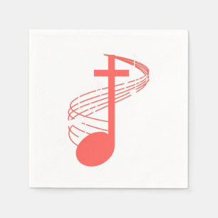 Note Cross Clef Church Choir Choral Music Chorus G Napkin