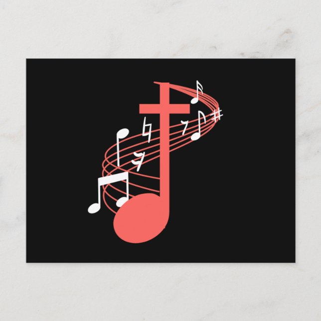 Note Cross Clef Church Choir Choral Music Chorus G Postcard (Front)