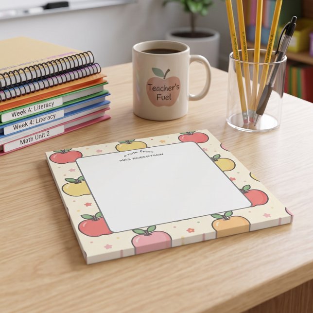 Note from Teacher  Apple Pattern Notepad (Creator Uploaded)