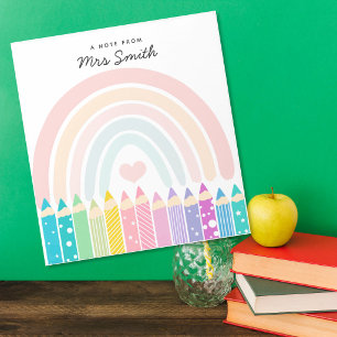 Note From Teacher coloured pencil Crayon Rainbow