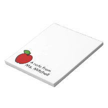 Note from the Teacher - Red Apple - Personalised