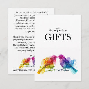 Note on Gifts LGBTQ+  Rainbow Lovebirds Enclosure Card