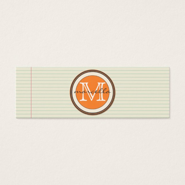 Note Paper Background Orange Monogram (Front)