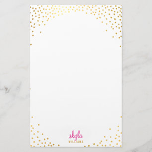 NOTE PAPER glamourous rustic gold foil confetti