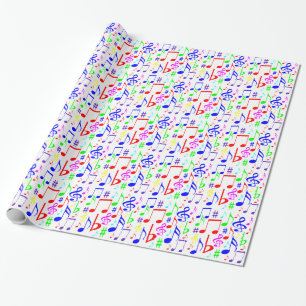 note rainbow wrapping paper