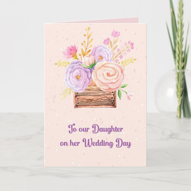 Note to Daughter on Wedding Day Peach Card (Front)