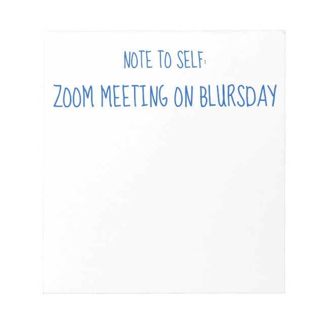 "Note to Self" Funny Quarantine Notepad (Front)