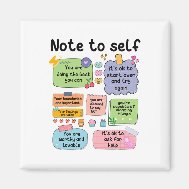 Note To Self Mental Health School Psychologist 1  Magnet (Front)