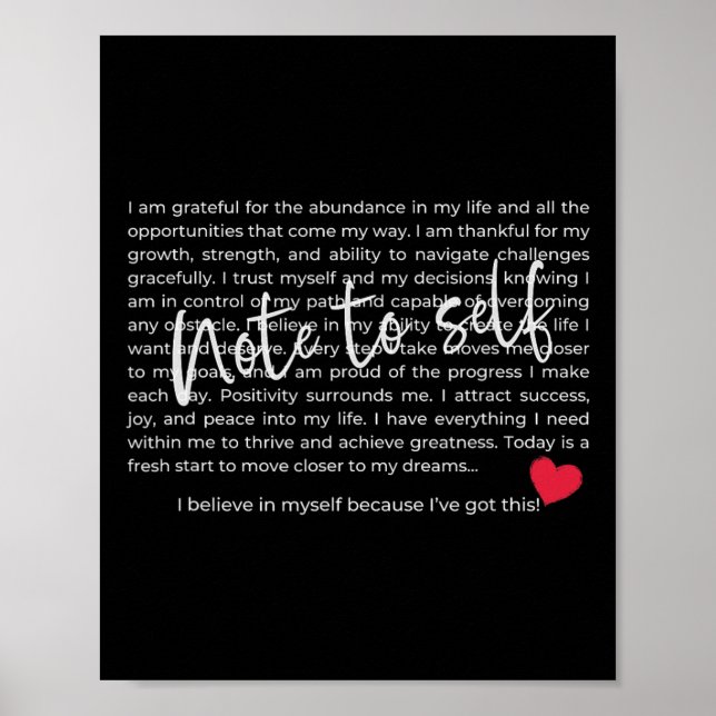 Note To Self, Positive Affirmations, Positive Quot Poster (Front)