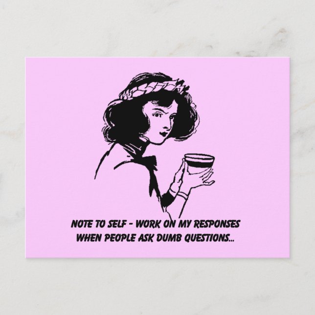 Note to Self - Sarcastic Humour Postcard (Front)