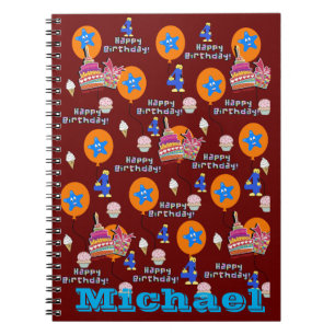 Notebook, #4 Happy 4th Birthday Notes Dark Red Notebook