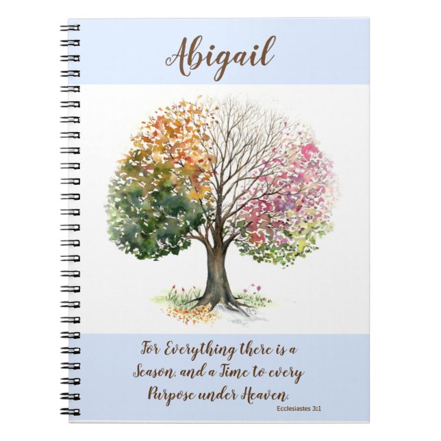 NOTEBOOK 4 SEASON TREE CUSTOMIZED & BIBLE VERSE (Front)