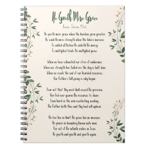 Notebook Annie Johnson Flint He Giveth More Grace