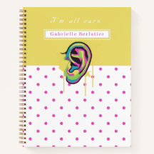 Notebook  Colorful Ear Illustration 