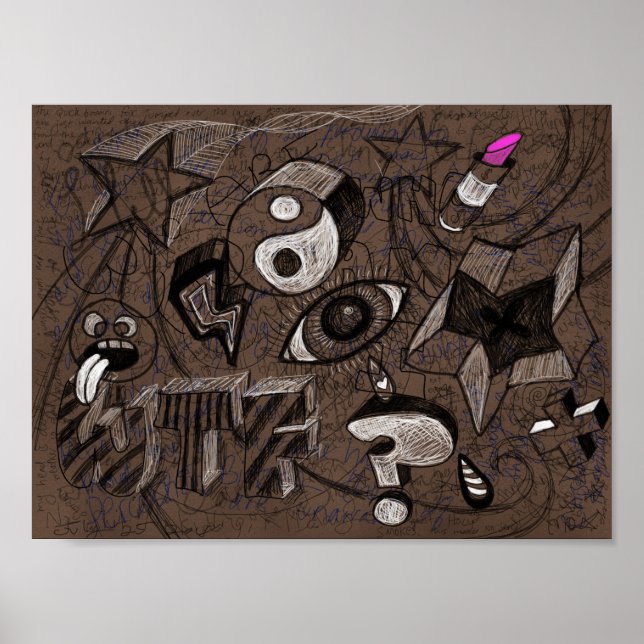 Notebook Cover Inspired Doodle - Grunge Poster (Front)