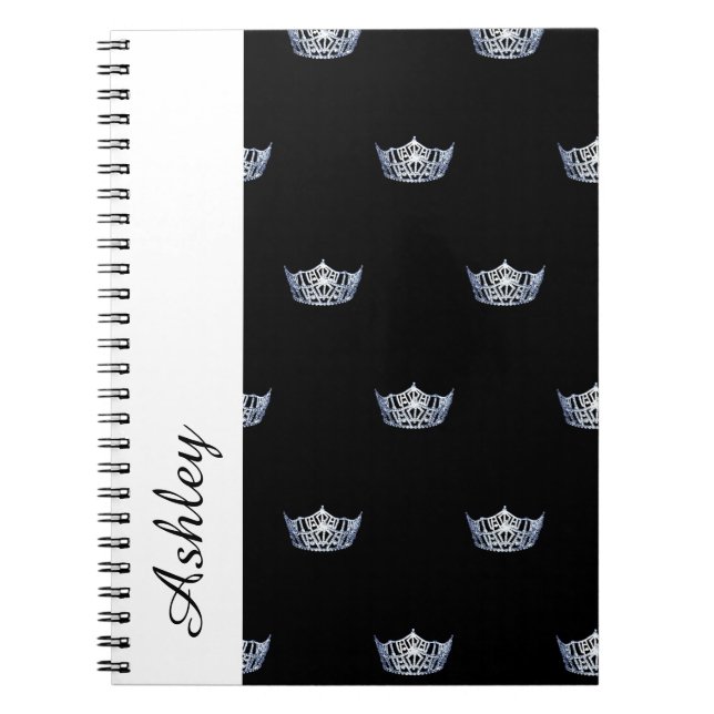 Notebook-Crown & Custom Name Spiral Notebook (Front)