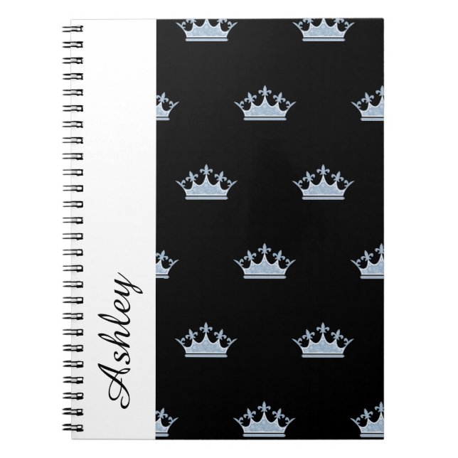 Notebook-Crown & Custom Name Spiral Notebook (Front)