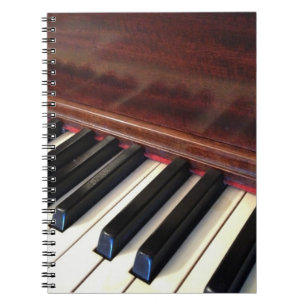 Notebook featuring piano