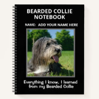 Notebook for Lovers of Bearded Collies
