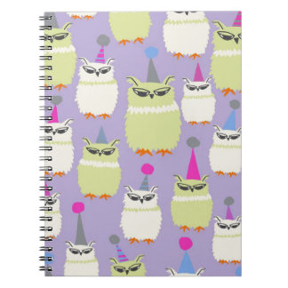 Notebook- Grape Screech Owls! Spiral Notebook
