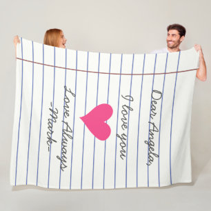 Notebook handwritten love letter or message custom fleece blanket