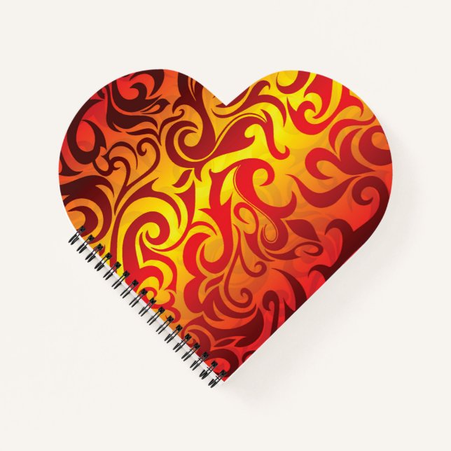 Notebook-Heart Flames Notebook (Front)