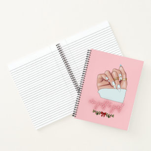 notebook i'm just a girl for christmas nails