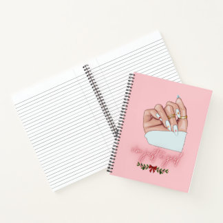 notebook i'm just a girl for christmas nails
