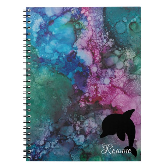 Notebook "Inkblots/Dolphin" Personalise (Front)