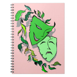 Notebook Journal Comedy Tragedy Masks Drama Diary