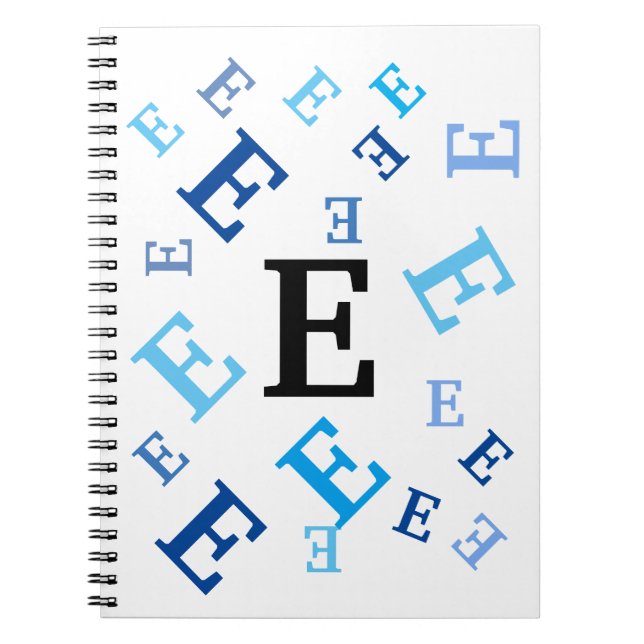 Notebook - Jumbled Blue Letters (Front)