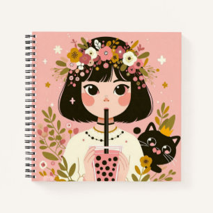 Notebook “Little Girl Bubble Tea“