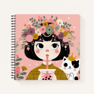 Notebook “Little Girl Bubble Tea“