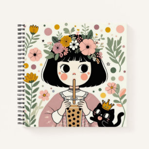Notebook “Little Girl Bubble Tea“