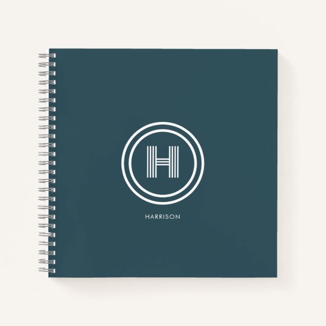 Notebook | Modern Simple form Monogrammed (Front)