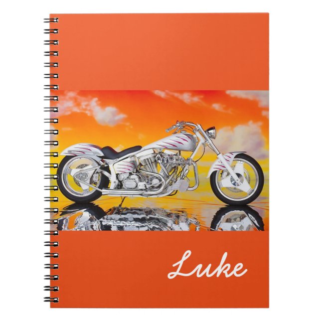 Notebook-Motorcycle & Custom Name Notebook (Front)