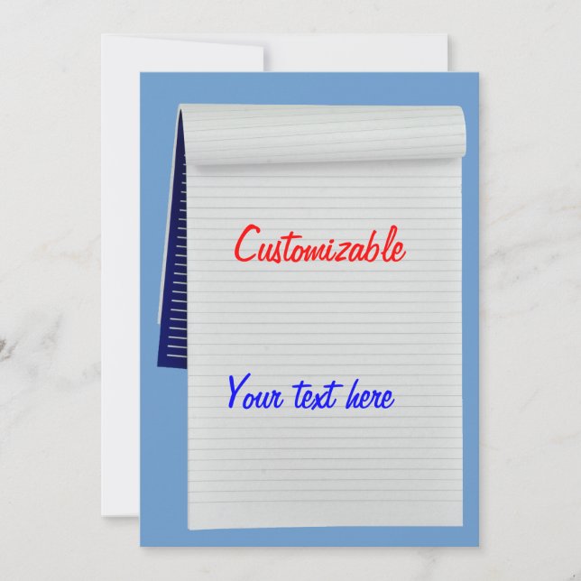 Notebook Notes Customisable Invitation (Front)
