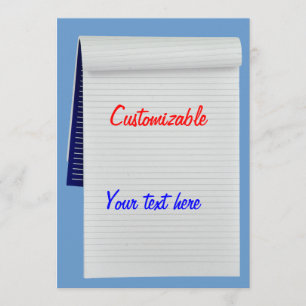 Notebook Notes Customisable Invitation