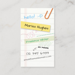 Notebook Page Business Card