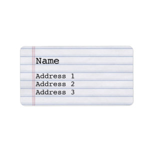 Notebook Paper Custom Address Label