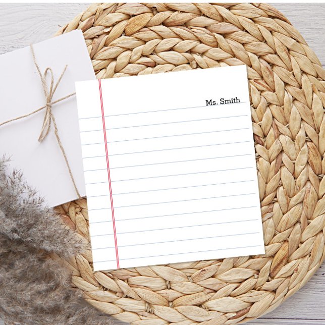 Notebook Paper Personalised Lined Teacher Notepad (Creator Uploaded)