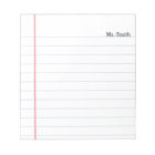 Notebook Paper Personalised Lined Teacher Notepad