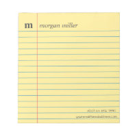 Notebook Paper Yellow Lined Hand-Writing